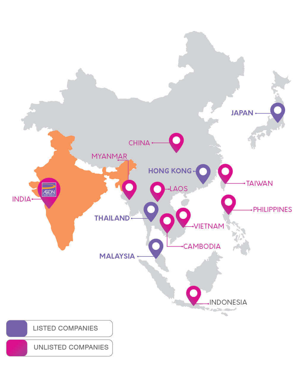 AEON Credit Service WorldWide Map